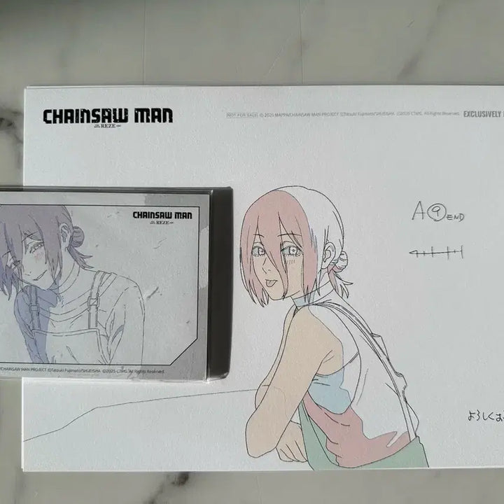 [BUNJANG] Chainsaw Man Rengoku A4 Original Art Set + Postcard Special Offer / 체인소맨 특전 레제 A4 원화 2종 + 특전 엽서 set