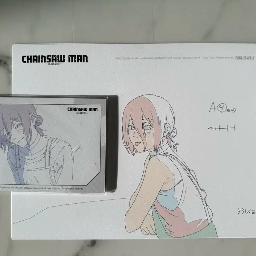 [BUNJANG] Chainsaw Man Rengoku A4 Original Art Set + Postcard Special Offer / 체인소맨 특전 레제 A4 원화 2종 + 특전 엽서 set