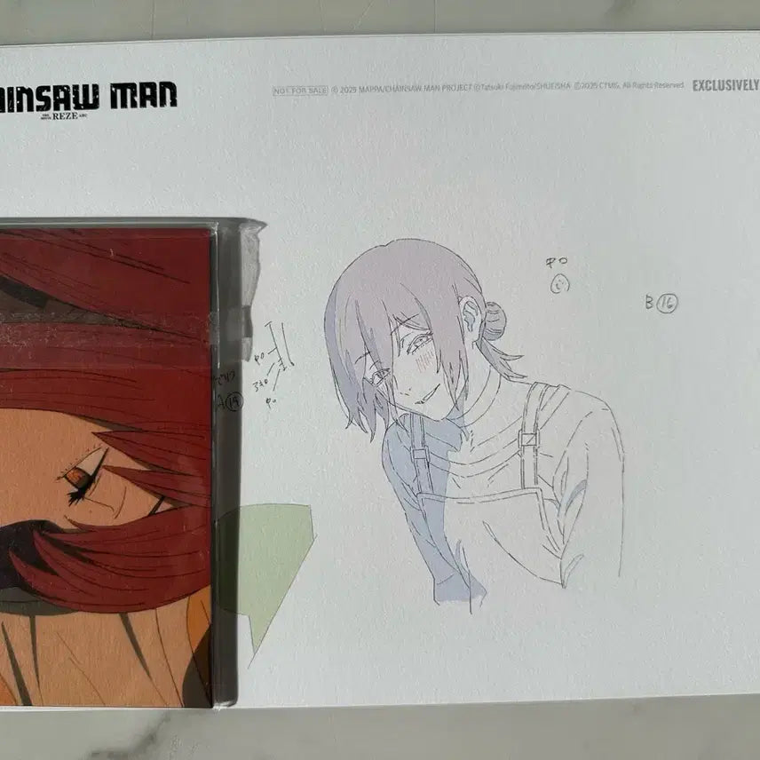 [BUNJANG] Chainsaw Man Rengoku A4 Original Art Set + Postcard Special Offer / 체인소맨 특전 레제 A4 원화 2종 + 특전 엽서 set