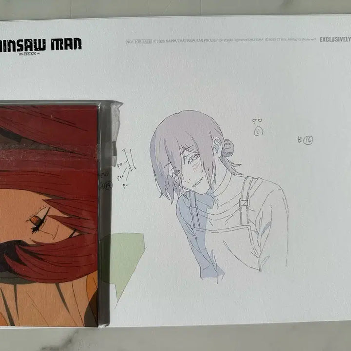 [BUNJANG] Chainsaw Man Rengoku A4 Original Art Set + Postcard Special Offer / 체인소맨 특전 레제 A4 원화 2종 + 특전 엽서 set