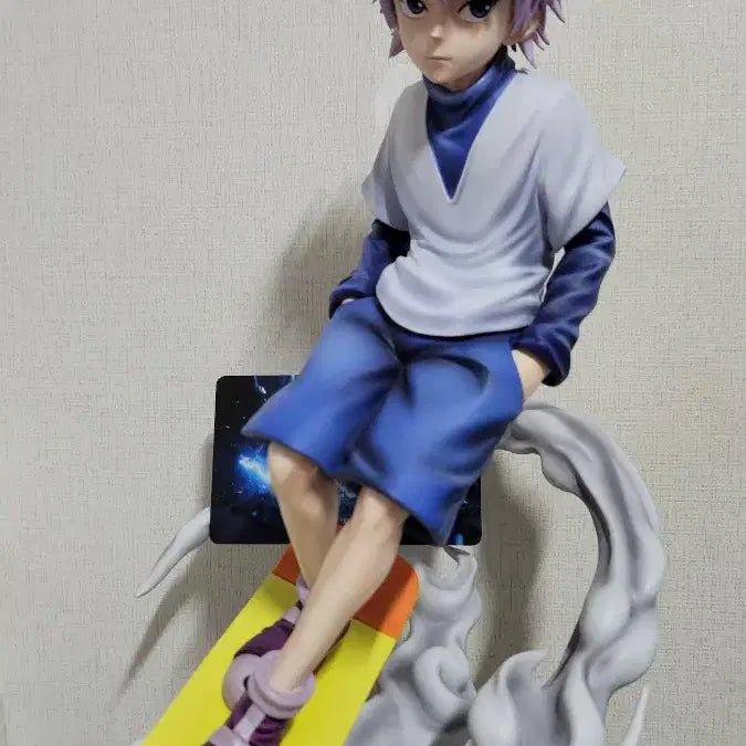 [BUNJANG] Hunter x Hunter Killua Zoldyck Riding Skateboard Resin Figure / [헌터헌터] 키르아 보드타는 레진 피규어(박스X)