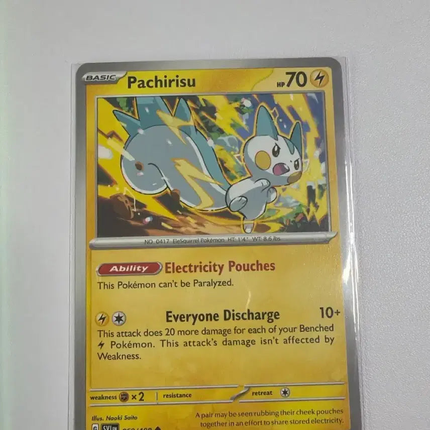 [BUNJANG] Pokemon Card Deck Shield Collection Book - Pachirisu (North American Version, SVI EN 068/198) / 포켓몬카드 덱소스 도감용 파치리스 북미판 svi en 068/198
