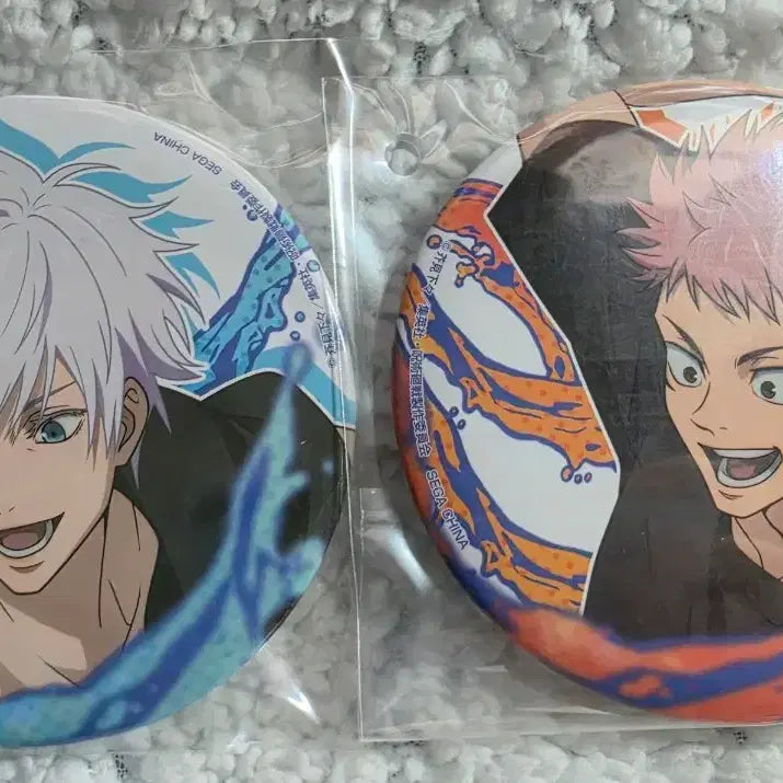 [BUNJANG] Jujutsu Kaisen Gojo &amp; Yuji Splash Battle Big Can Badge Set (Sealed) / 주술회전) 미개봉, 스플래시 세가쿠지 고죠+유지 빅 캔뱃지