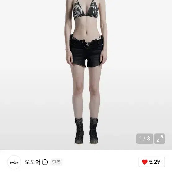 [SOLD OUT] 오도어 Vintage raw shorts in black