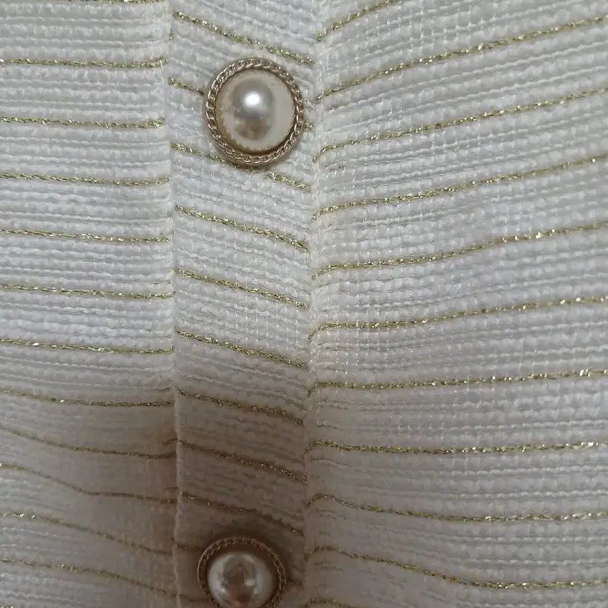 [BUNJANG] Pearl Button White Dress / 진주 단추 화이트 원피스 하객룩 44사이즈