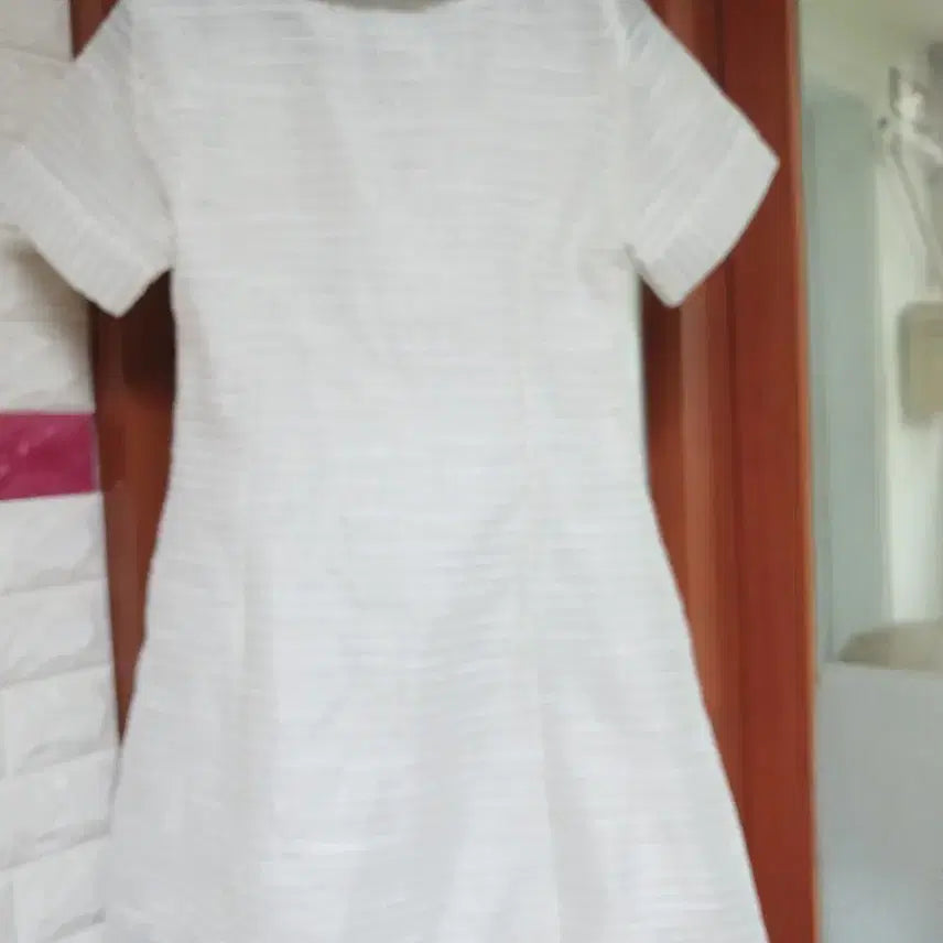 [BUNJANG] Pearl Button White Dress / 진주 단추 화이트 원피스 하객룩 44사이즈