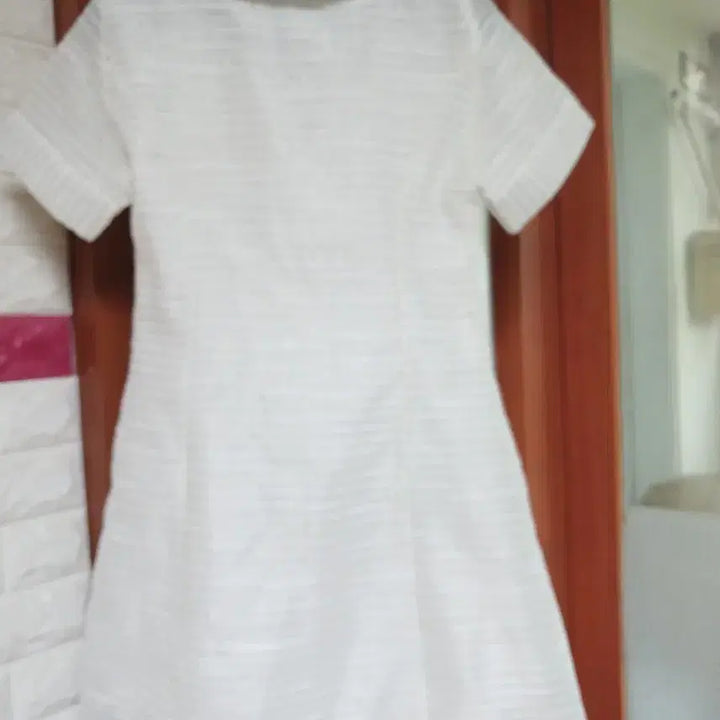 [BUNJANG] Pearl Button White Dress / 진주 단추 화이트 원피스 하객룩 44사이즈