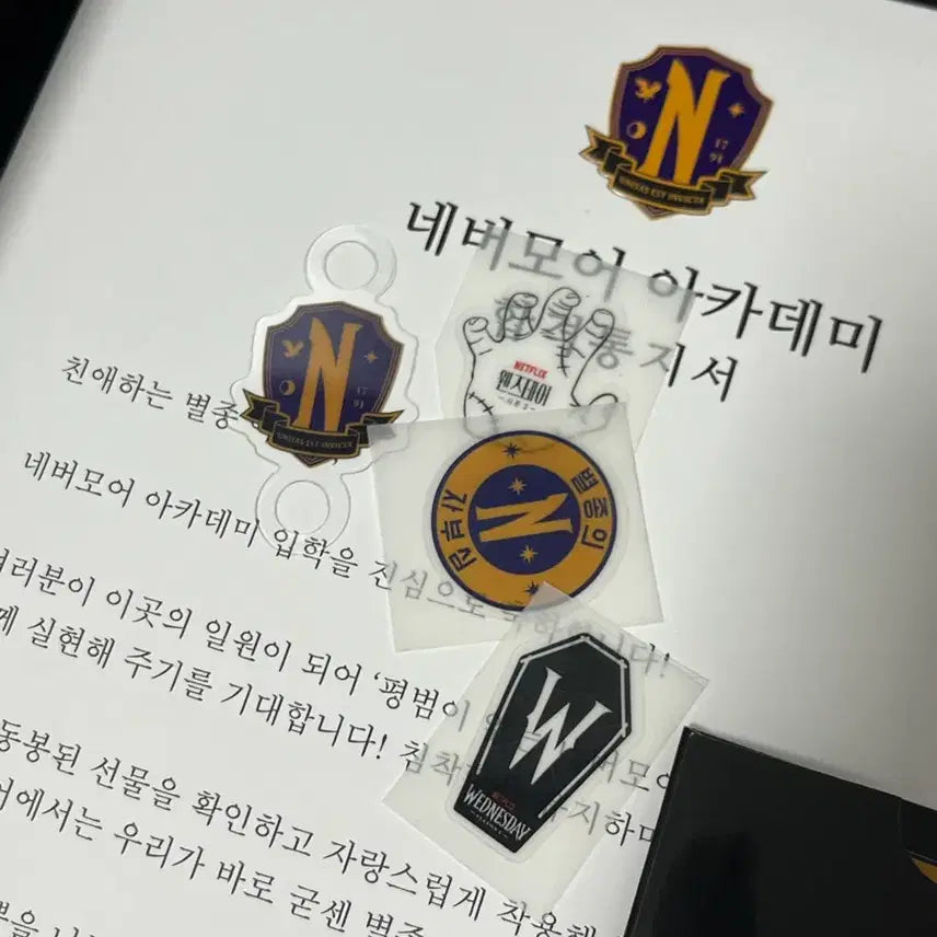 [BUNJANG] Wednesday Nevermore Academy Kit Goods T-Shirt / 웬즈데이 내한 네버모어 아카데미 키트 굿즈 반팔 넷플릭스