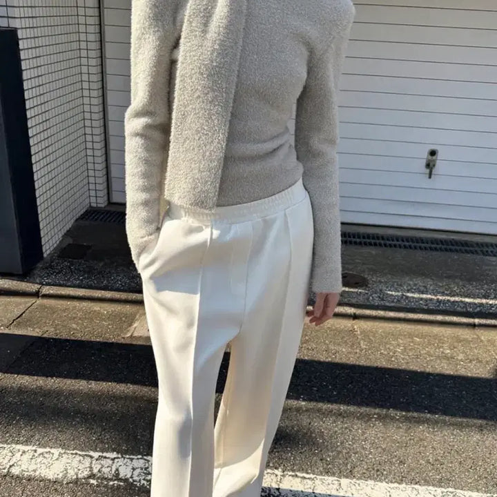 [BUNJANG] Dragon Blues Metallic Pullover Scarf Set - Silver Beige / 드래곤블루스 머플러 셋 메탈릭 풀오버 - 실버베이지