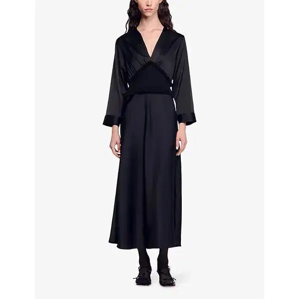 [BUNJANG] Sandro Smock Band Flare Dress / 산드로 스목 밴드 플레어 드레스