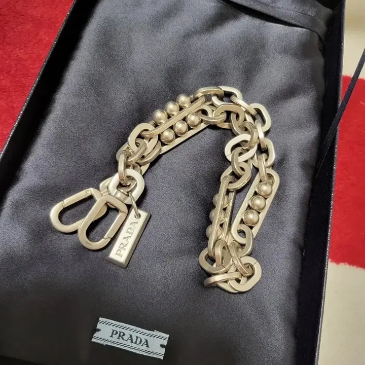 [BUNJANG] Prada Silver Ball Chain Necklace &amp; Bracelet / 프라다 실버 볼 체인 목걸이&amp;팔찌