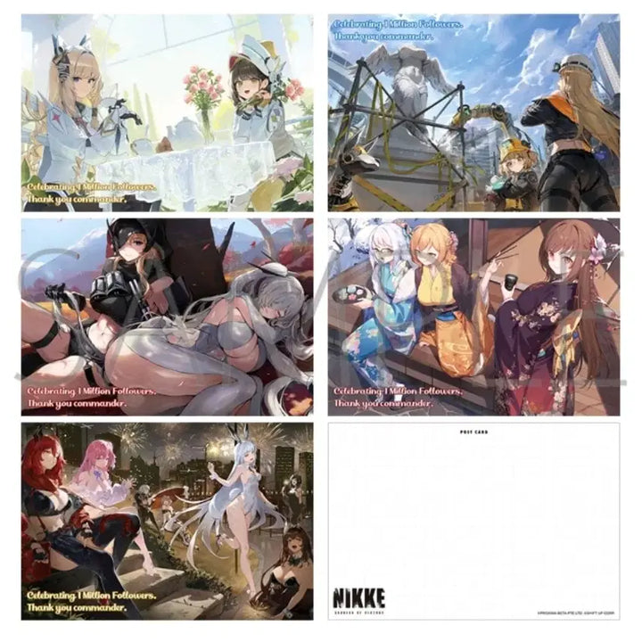 [BUNJANG] Goddess of Victory: Nikke 1 Million Follower Anniversary Movic Postcard Set (5 Types) / 새상품)승리의 여신 니케 100만 팔로워 기념 무빅 엽서 5종 세트