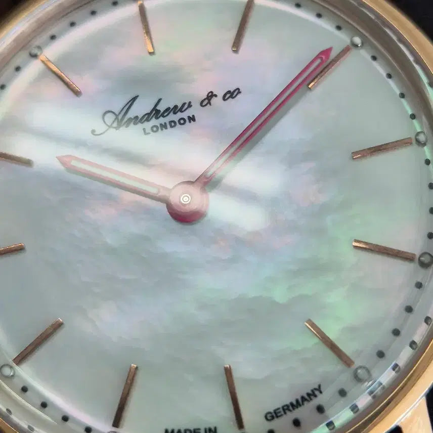 [BUNJANG] Andrew &amp; Co LEEDS ACG 307R Mother of Pearl Rose Gold Tone German Made Women&