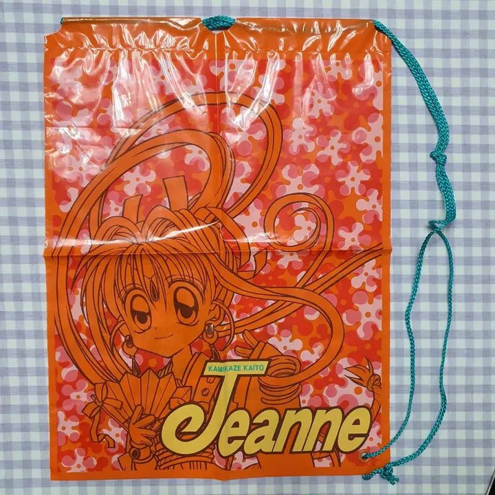[BUNJANG] Kamikaze Jeanne Vinyl Bag Ribbon Pouch Vintage Stationery Pouch / 신의괴도 잔느 비닐 가방 리본부록 고전 문구 백 보관 파우치