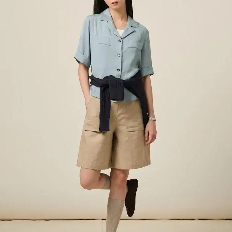 [BUNJANG] Beanpole Ladies Light Blue Blouse Size L / 25년 빈폴레이디스 블라우스 - 오늘 거래 시