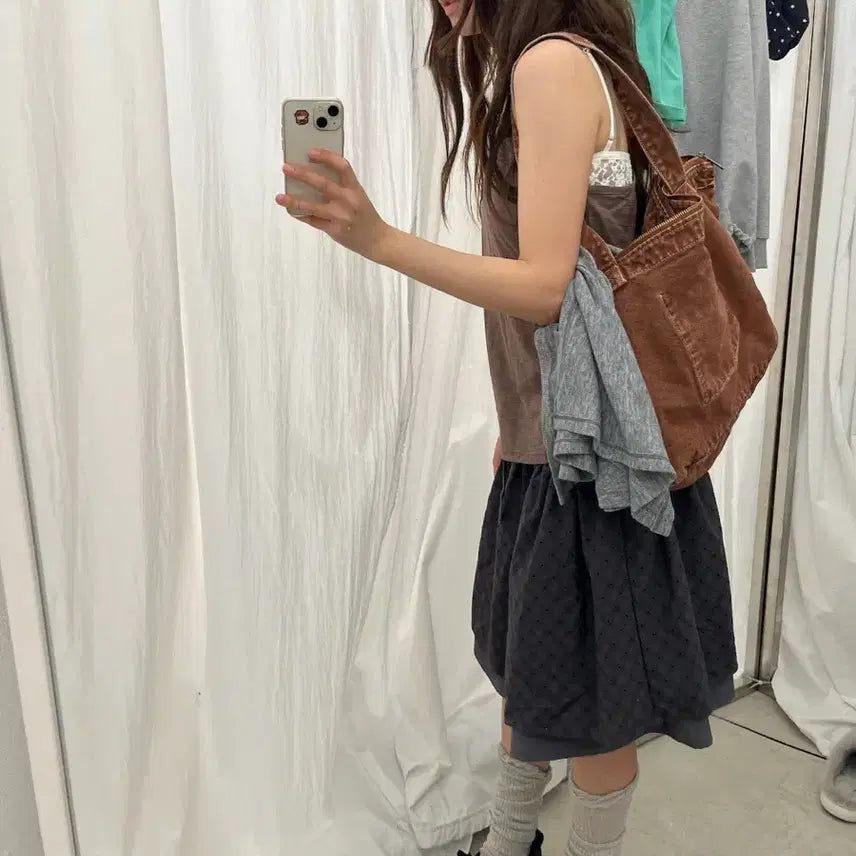 [SOLD OUT] 히피디피 every denim bag 데님 가방 숄더백 브라운