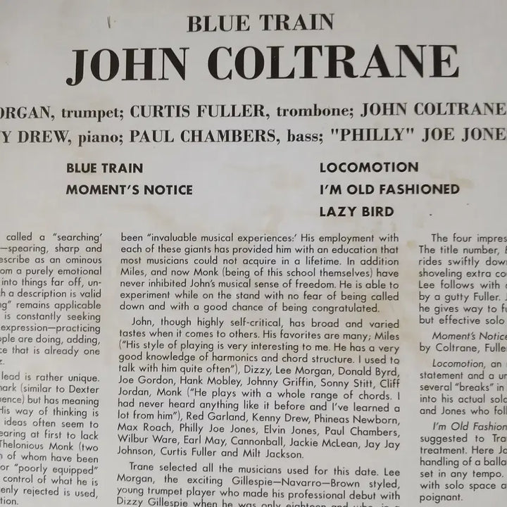 [BUNJANG] John Coltrane Blue Train Vinyl Record / Lp중고 JOHN COLTRANE BLUE TRIN 음반 판매합니다.