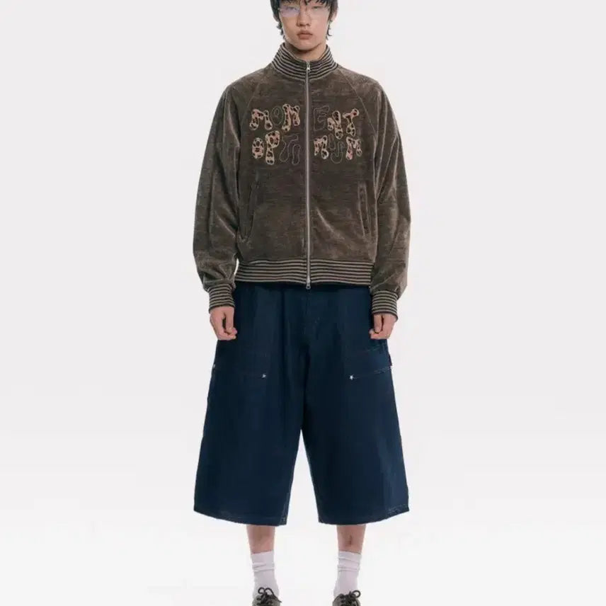 [BUNJANG] MOO Back Logo Indigo Denim Bermuda Shorts (L) / 백로고 카펜터 인디고 데님 버뮤다팬츠 (L)