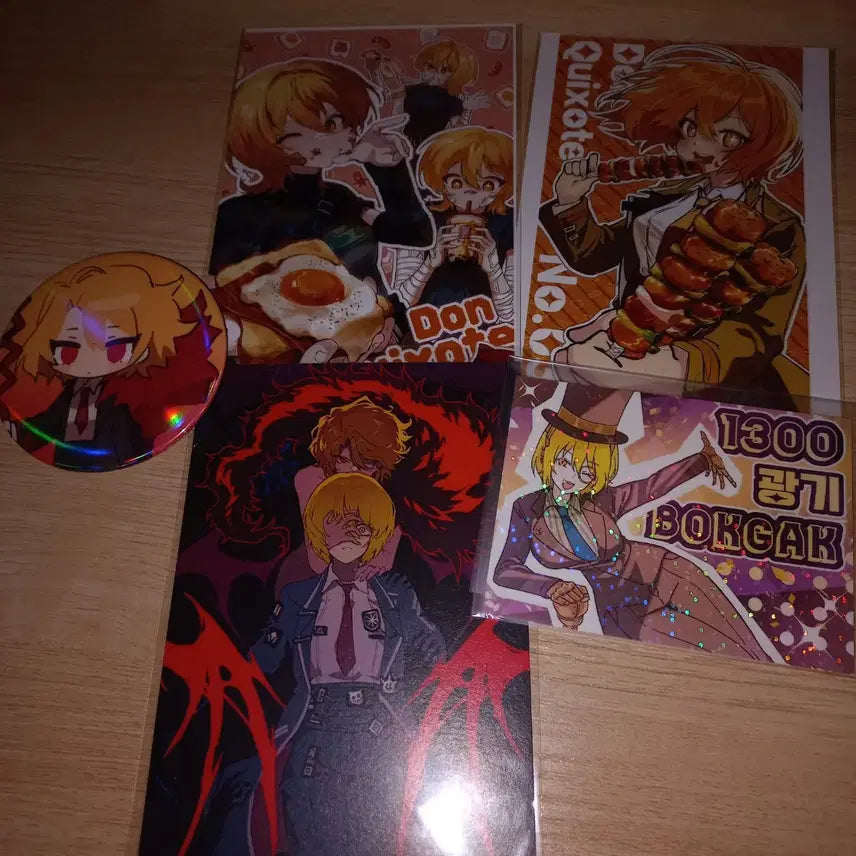 [BUNJANG] Don Quixote Sancho Postcard and Can Badge Bundle Set / 돈키호테/산초 엽서 캔뱃지 일괄