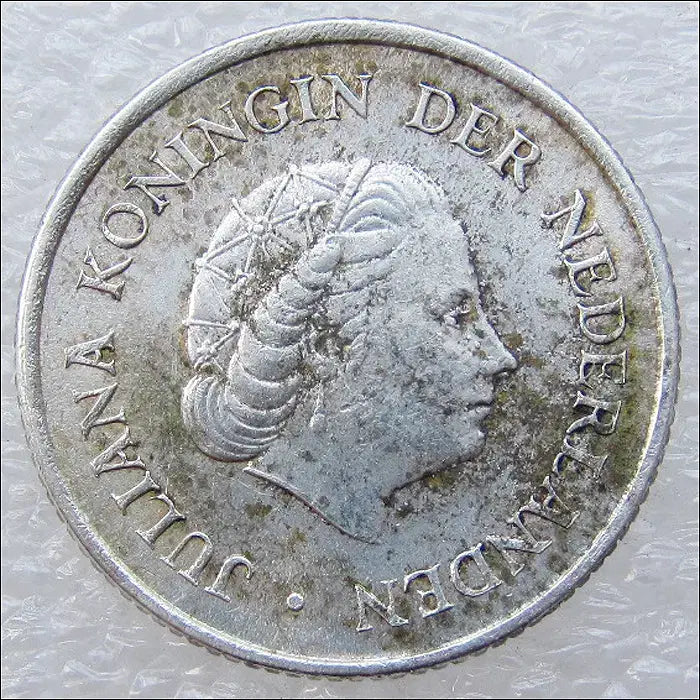 [BUNJANG] Netherlands Antilles 1967 1/4 Gulden Silver Coin / 네덜란드령 안틸레스 1967년 1/4굴덴 은화 (2517)