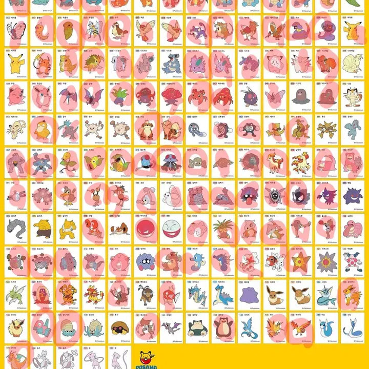 [BUNJANG] Pokemon Gen 1 Stickers Collection (159 Types) / 포켓몬 띠부씰 1세대 도감 159종