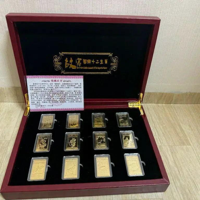[BUNJANG] 12 Zodiac Gold Plated Bar Set / 12지신 도금바 세트