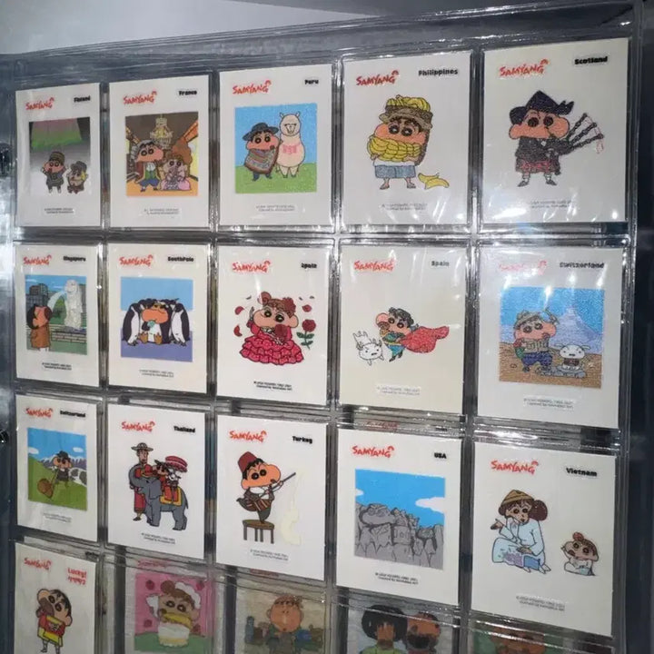 [BUNJANG] Crayon Shin-chan World Journey Sticker Full Set (41 pieces) / 짱구세계여행 띠부씰 1탄 풀세트 41개