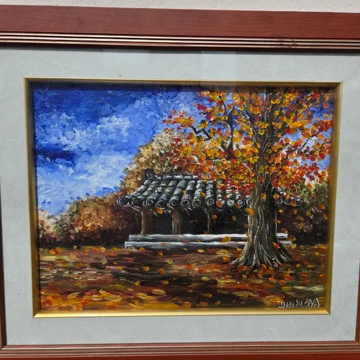 [BUNJANG] Autumn Landscape Oil Painting with Frame / 가을 풍경 유화 그림 액자