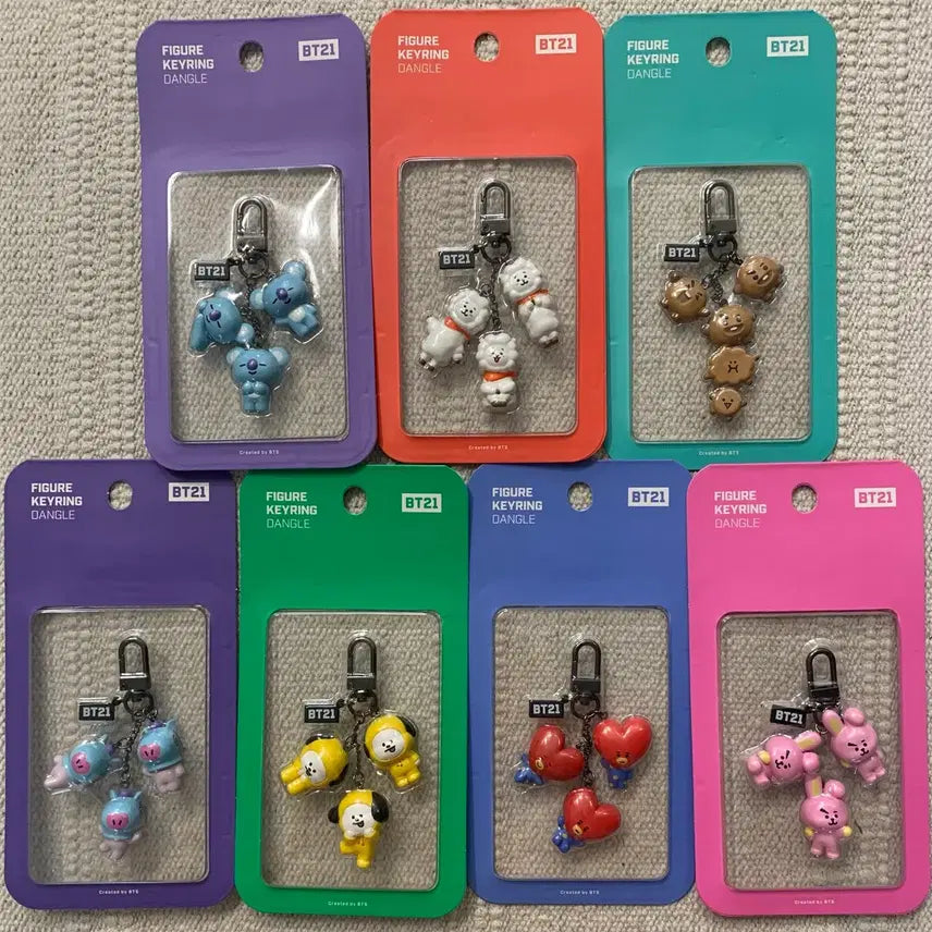 [BUNJANG] BTS BT21 Figure Keyring Set / [새제품] BTS 방탄 BT21 피규어 키링 세트