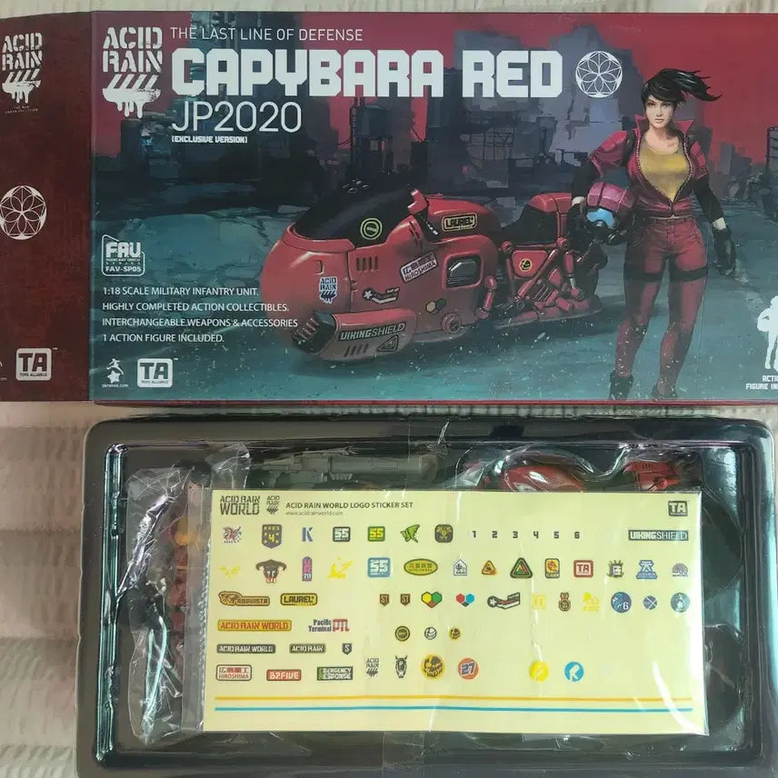 [BUNJANG] Acid Rain Red Capybara 1/18 Scale Action Figure / Acid Rain 애시드레인 레드 캐피바라 판매 3.75인치 1/18
