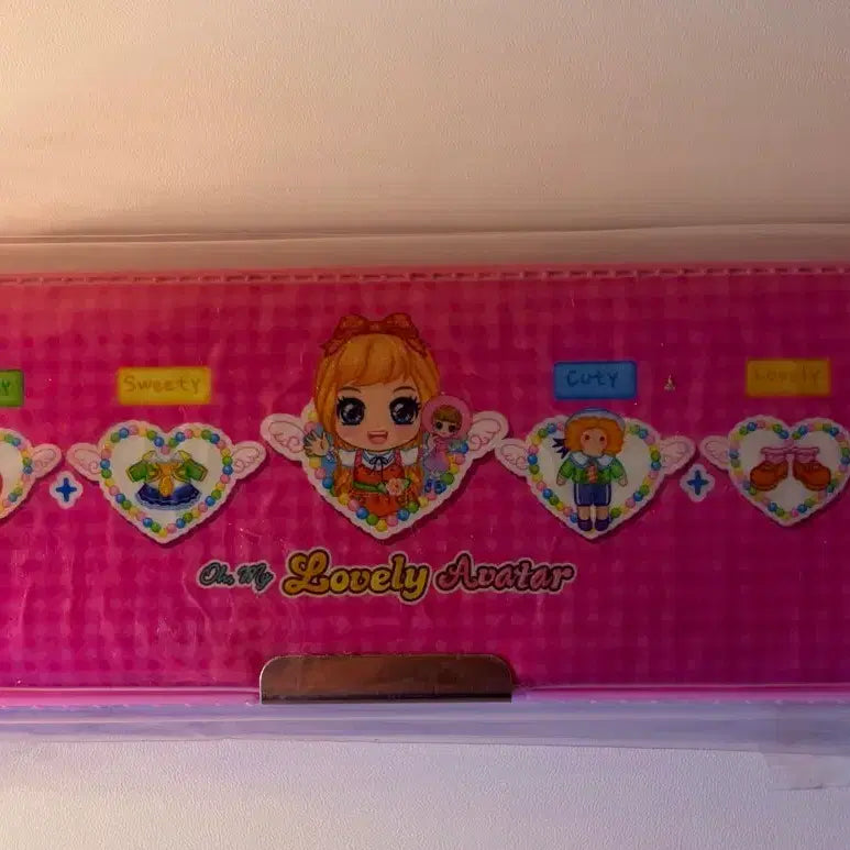 [BUNJANG] Vintage Pink Avatar Magnetic Pencil Case - Rare / 고전)희귀)자석필통