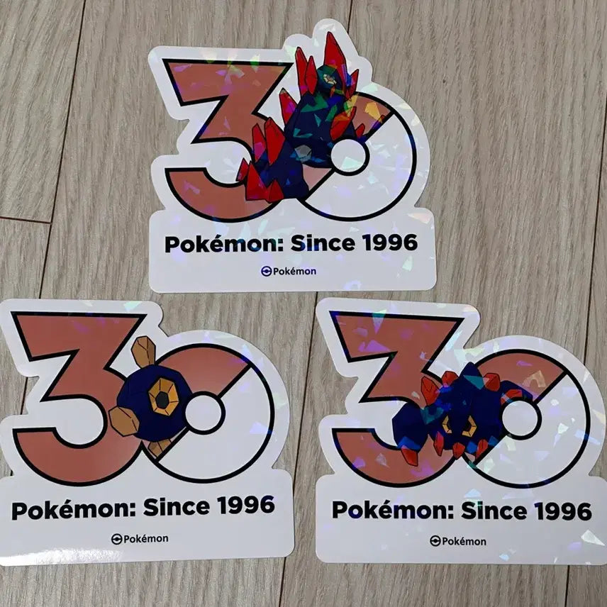 [BUNJANG] Pokemon 30th Anniversary Logo Sticker Set (Dugtrio, Nidoqueen, Golem) / 포켓몬 30주년 로고 스티커 단굴 암트르 기가이어스 세트