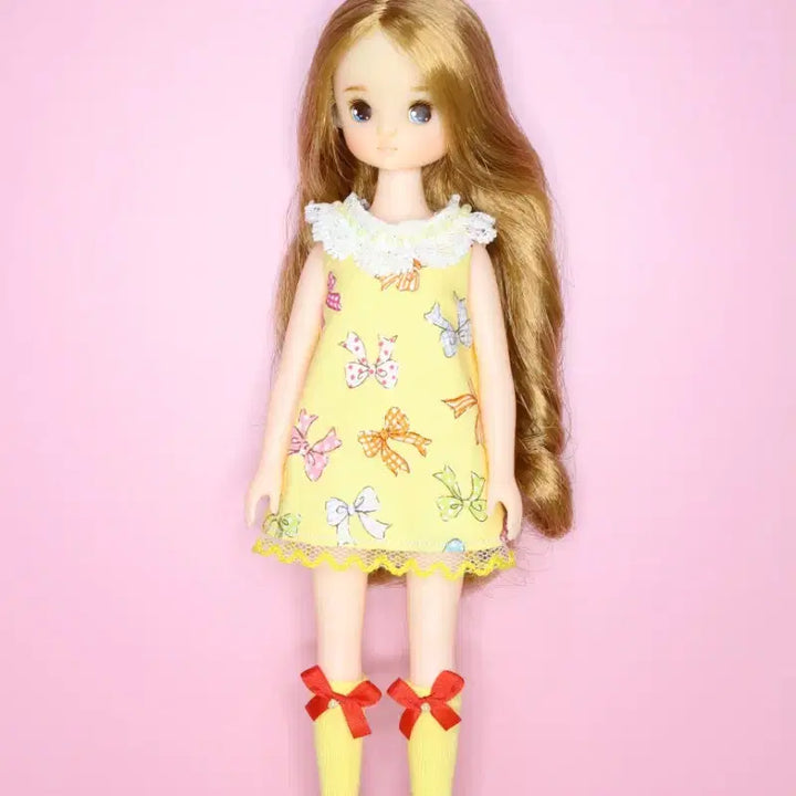 [BUNJANG] Ribbon Mini Dress for 6-Inch Dolls / (육일돌)(선주문) 리본 미니 원피스