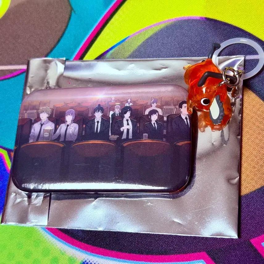 [BUNJANG] Chainsaw Man Pop-up Square Can Badge &amp; Pochita Clear Charm / 체인소맨 팝업 사각 캔뱃지&amp; 포치타 클리어 메지루시