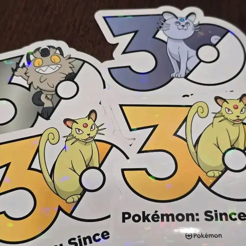 [BUNJANG] Pokemon 30th Anniversary Galar Meowth, Persian, Alolan Persian Stickers / 포켓몬 30주년 가라르나옹 페르시온 알로라페르시온 스티커