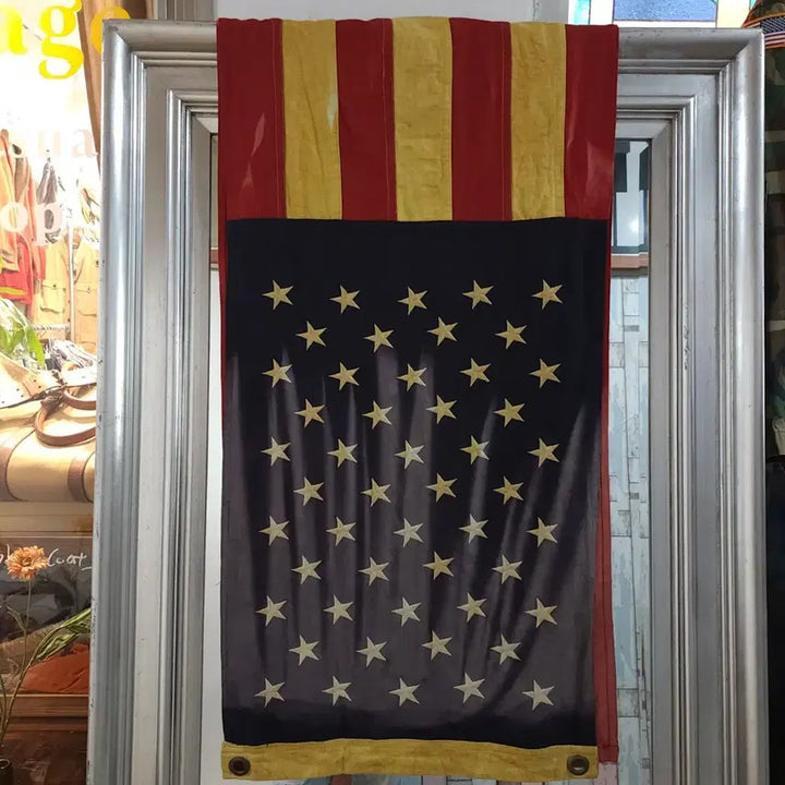 [BUNJANG] Vintage 90s American Flag Sun-Fading Cotton Wall Hanging / 90s 빈티지 미국 국기 성조기 오리지널 옐로우 썬페이딩 코튼