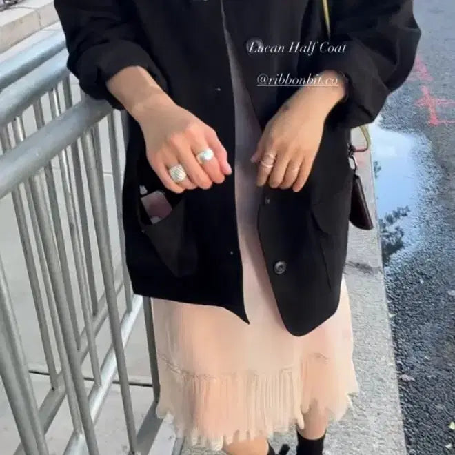 [BUNJANG] Ribbonbit Lucan Half Coat / 리본빛 Lucan Half Coat