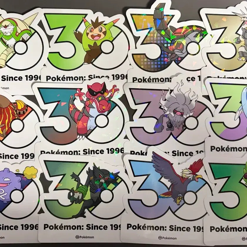 [BUNJANG] Pokemon 30th Anniversary Stickers - Assorted Characters / 포켓몬 30주년 스티커 도치보구 브리가론 무쇠바퀴 보스로라 저승갓숭