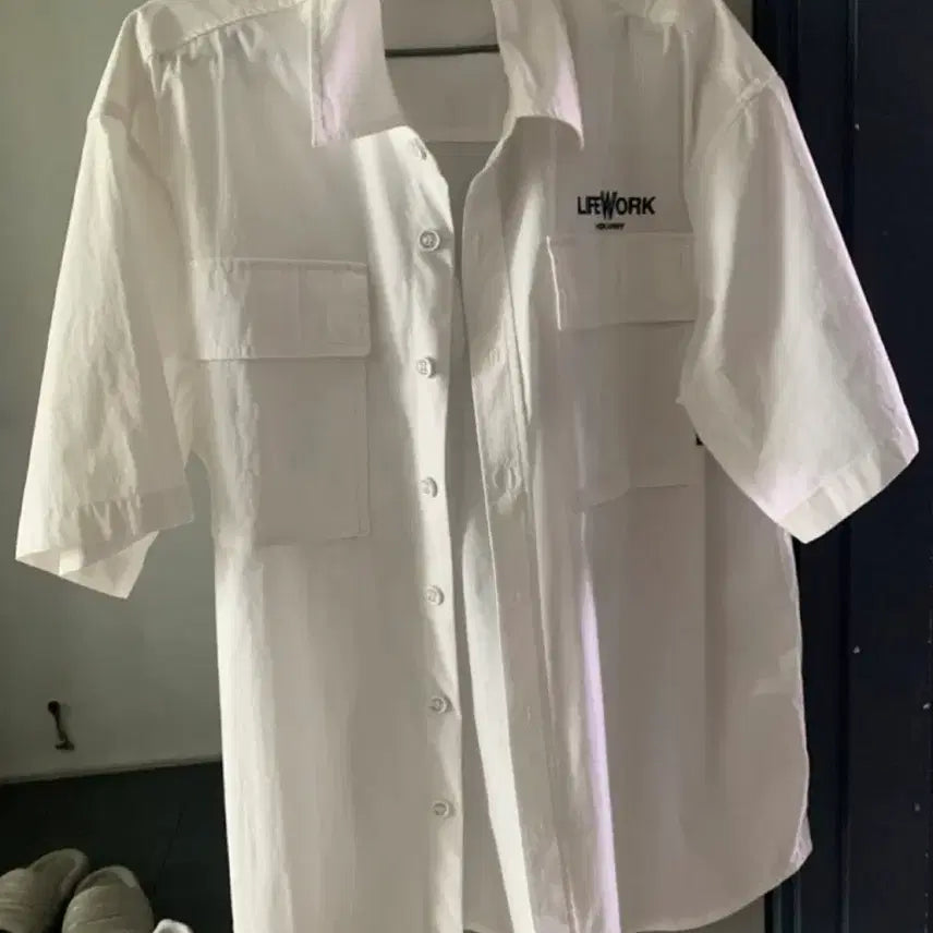 [BUNJANG] LifeWork Double Pocket Short Sleeve Shirt / 미사용/라이프워크 더블포켓 셔츠 반팔 110-