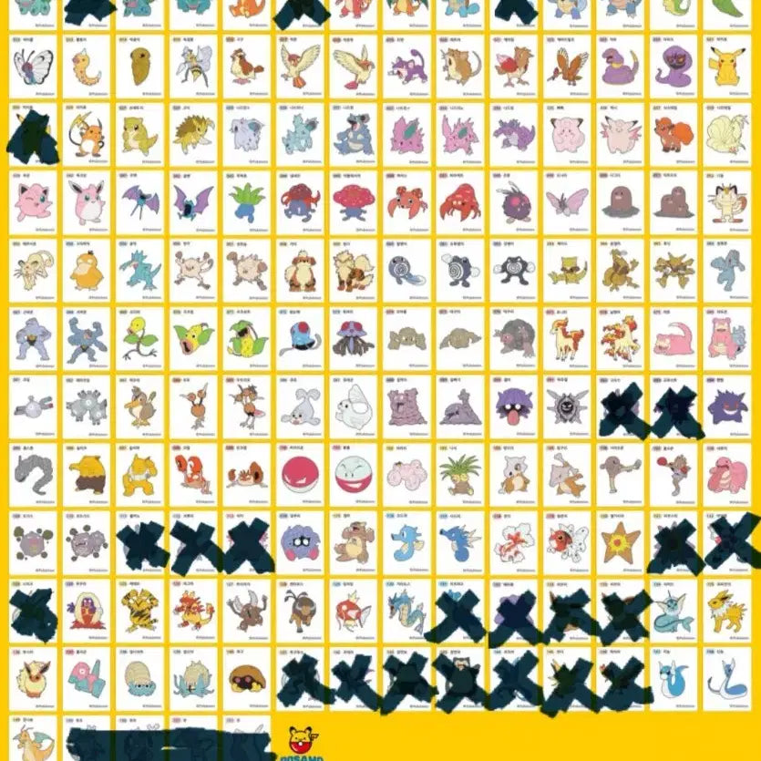[BUNJANG] Pokemon Gen 1 3-Digit Seal Stickers / 포켓몬 2022년 1세대