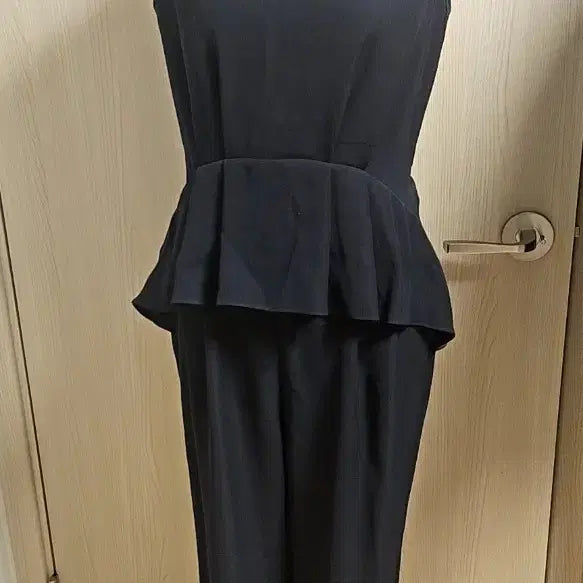 [BUNJANG] See-through Peplum Jumpsuit Black / 시스루 점프수트 페플럼 스타일