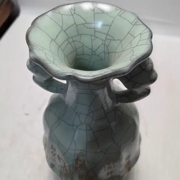 [BUNJANG] Celadon Crackle Glaze Vase (Height 24cm, 1kg) / 청대 금체 빙열 화병 높이24cm무게1kg 한시할인 무료배송
