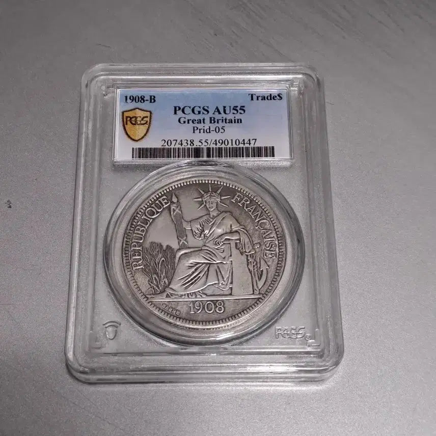 [BUNJANG] 1908 Great Britain Trade Coin PCGS AU55 / 1908 프랑스 무역 주화 PCGS AU55