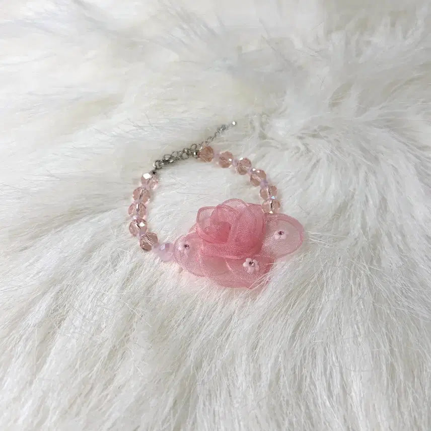 [SOLD OUT] (새상품) 빈티지 페어리 모리걸 핑크 장미꽃 비즈 팔찌