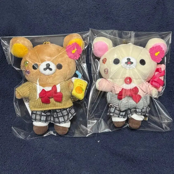 [BUNJANG] Rilakkuma Korilakkuma Gyaru School Uniform Keyring Doll Bundle Set / 리락쿠마 코리락쿠마 갸루 교복 키링 인형 2종 일괄 마코