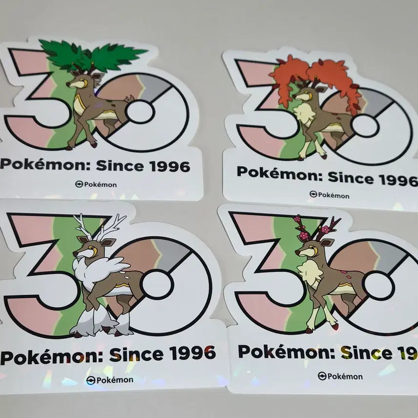 [BUNJANG] Pokemon 30th Anniversary Logo Sticker Set (Spring, Summer, Autumn, Winter) / 포켓몬 30주년 로고 스티커 바라철록(봄,여름,가을,겨울) 판매합니다