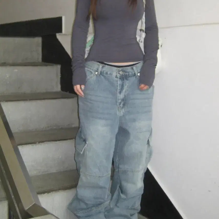 [BUNJANG] Our Cabinet Chance Cargo Denim Pants (M) / 아워캐비넷 chance cargo denim pants (새상품)(M)