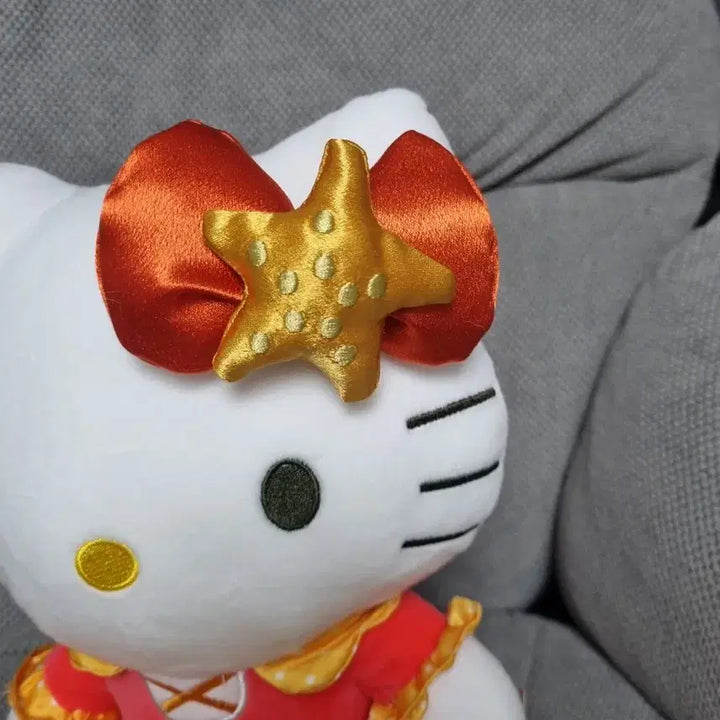 [BUNJANG] Hello Kitty Orange Dress Medium Plush / 헬로키티 인형 오렌지원피스 중형인형