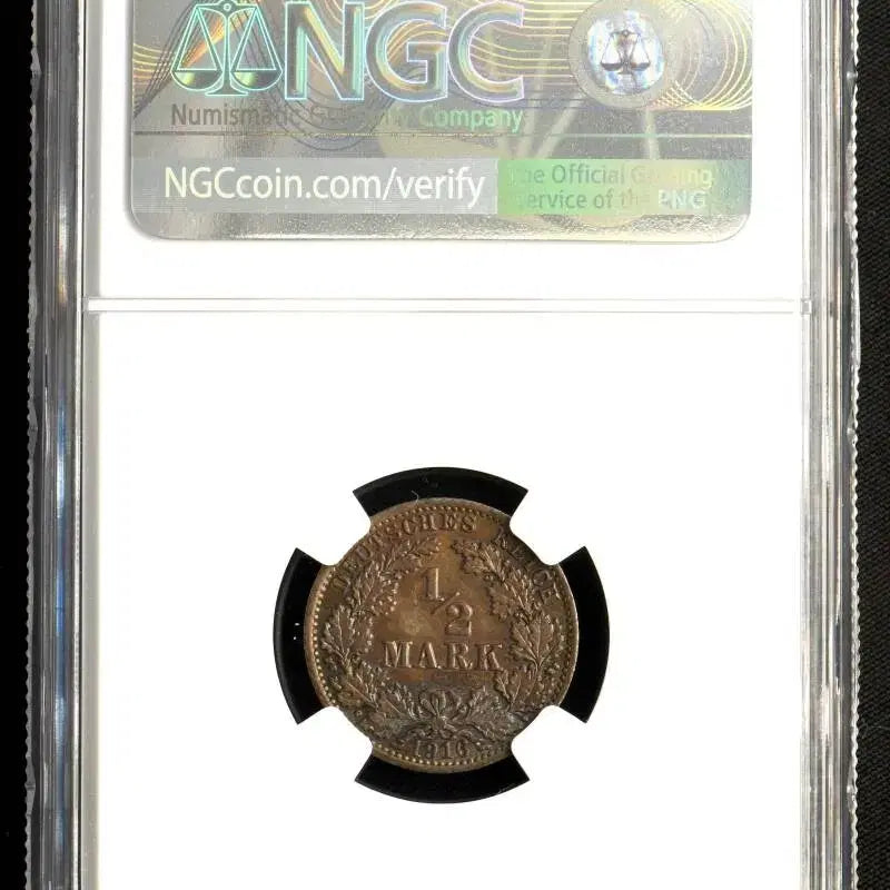 [BUNJANG] German Empire 1916A 1/2 Mark Silver Coin NGC MS 62 / 1916A 독일 제국 1/2 마르크 은화  NGC MS 62