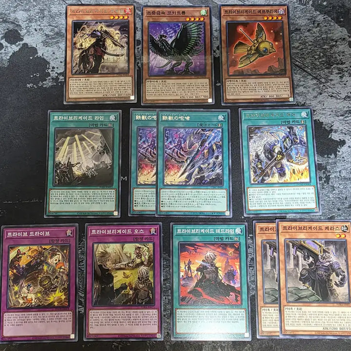 [BUNJANG] Yu-Gi-Oh! TCG Tri-Brigade Card Sleeves &amp; Assorted Cards Bundle / [유희왕] 트라이브리게이드 프텍 및 잡카